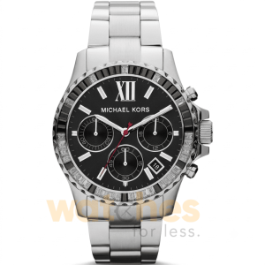 Michael Kors Women’s Quartz Silver Stainless Steel Black Dial 42mm Watch MK5753