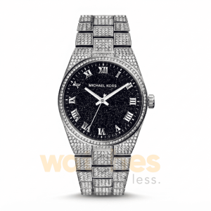 Michael Kors Women’s Quartz Stainless Steel Black Crystal Pave Dial 38mm Watch MK6089