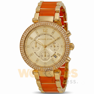 Michael Kors Women’s Quartz Two-Tone Stainless Steel & Plastic Chain Champagne Dial 38mm Watch MK6139