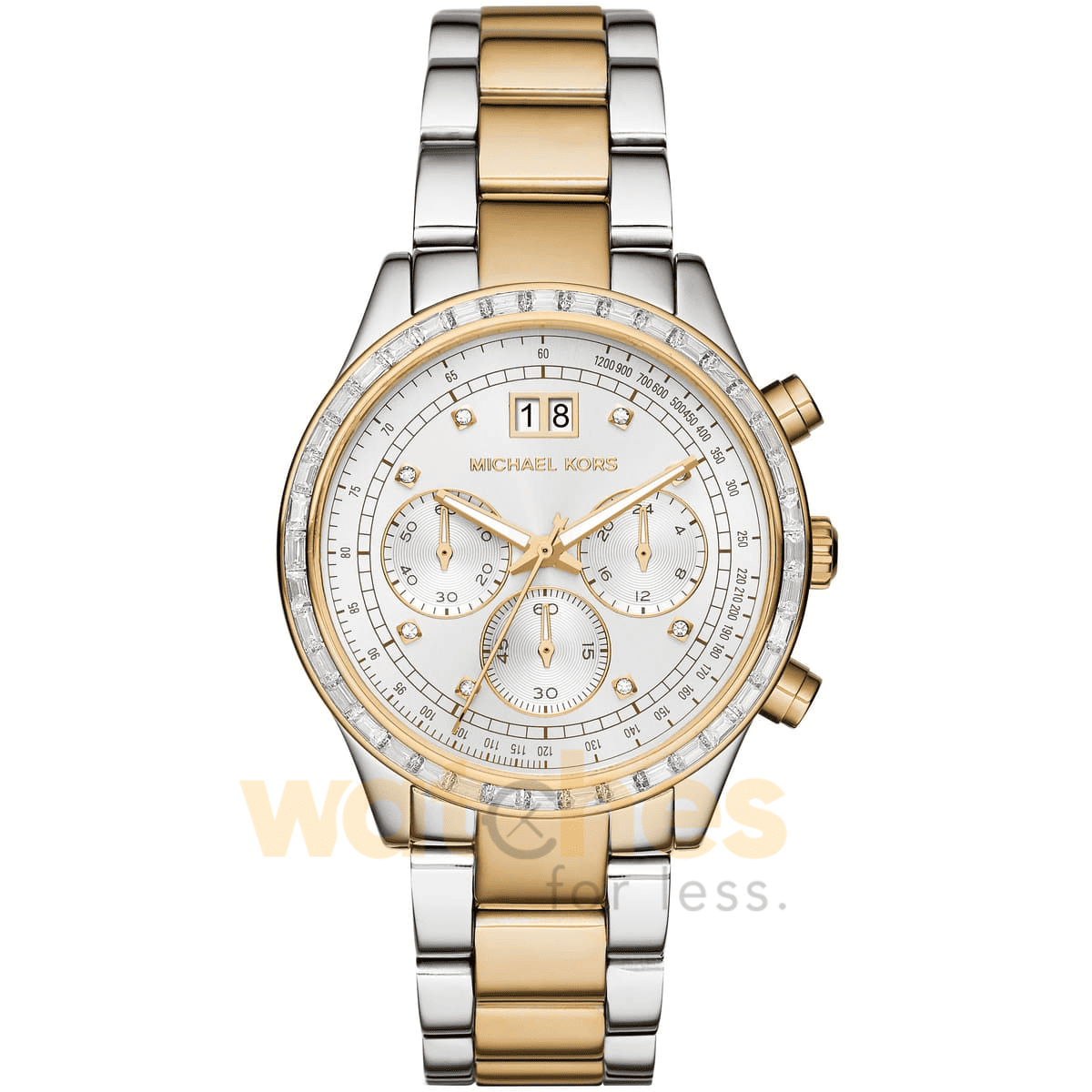 Michael Kors Women’s Chronograph Quartz Two-Tone Stainless Steel Silver Dial 40mm Watch MK6188