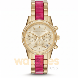 Michael Kors Women’s Quartz Two-Tone Stainless Steel Gold Dial 37mm Watch MK6517