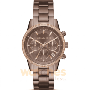 Michael Kors Women’s Chronograph Quartz Brown Stainless Steel Brown Dial 37mm Watch MK6529