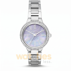 Michael Kors Women’s Quartz Silver Stainless Steel Mother Of Pearl Purple Dial 33mm Watch MK6562