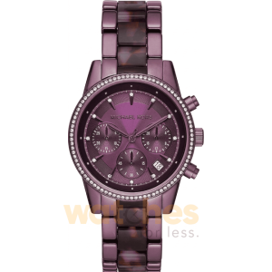 Michael Kors Women’s Quartz Two-Tone Stainless Steel Purple Dial 42mm Watch MK6720