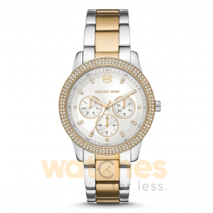 Michael Kors Women’s Quartz Two-Tone Stainless Steel White Dial 40mm Watch MK6825