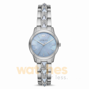 Michael Kors Women’s Quartz Stainless Steel Blue Mother Of Peal Dial 28mm Watch MK6857