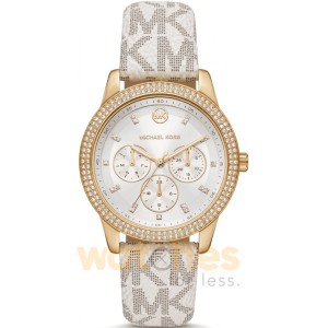 Michael Kors Women’s Quartz White PVC-Leather Strap White Dial 40mm Watch MK6967