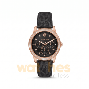 Michael Kors Women’s Quartz Black PVC Strap Black Dial 40mm Watch MK6968