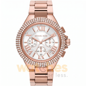 Michael Kors Women’s Chronograph Quartz Rose Gold Stainless Steel White Dial 43mm Watch MK6995