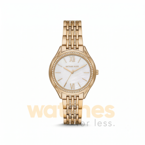 Michael Kors Women’s Quartz Gold Stainless Steel Mother Of Pearl White Dial 36mm Watch MK7078
