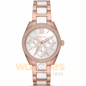 Michael Kors Women’s Chronograph Quartz Rose Gold Stainless Steel White Dial 36mm Watch MK7131