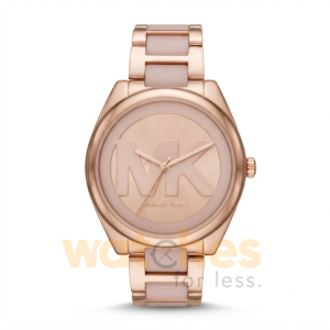 Michael Kors Women’s Quartz Pink & Rose Gold Stainless Steel & Acetate Rose Gold Dial 42mm Watch MK7135