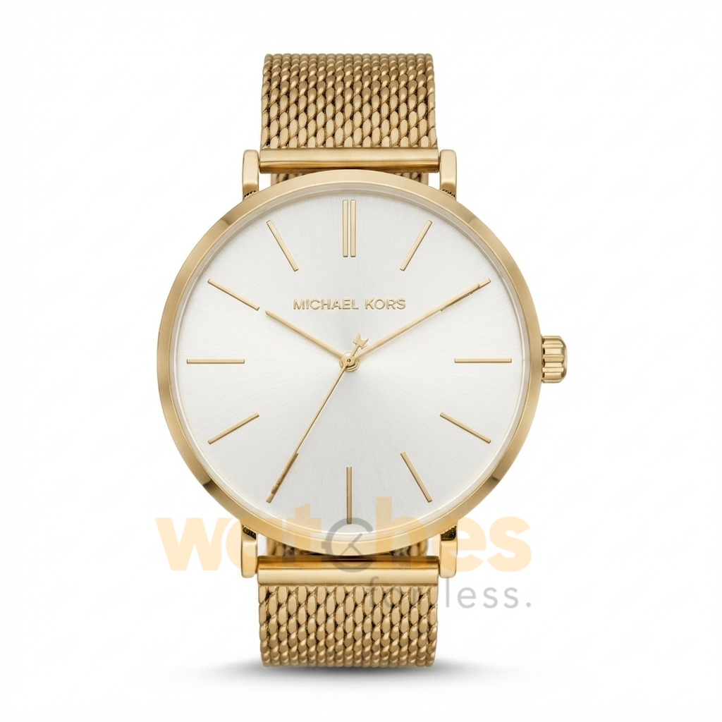 Michael Kors Women’s Quartz Gold Stainless Steel White Dial 42mm Watch MK7150