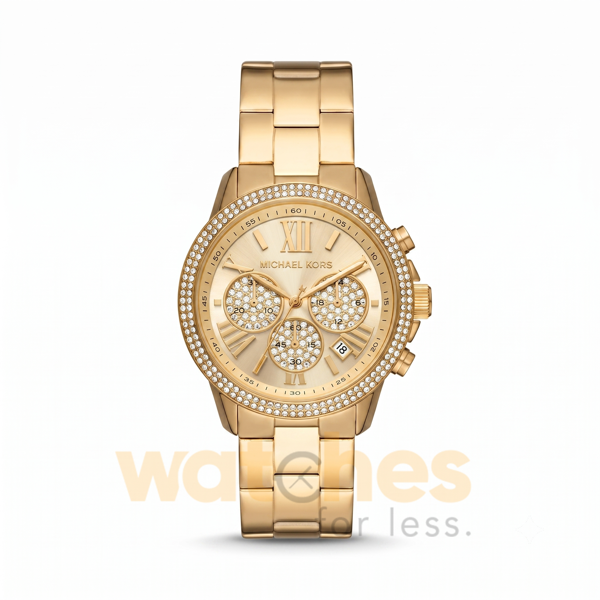 Michael Kors Women’s Chronograph Quartz Gold Stainless Steel Gold Dial 40mm Watch MK7199