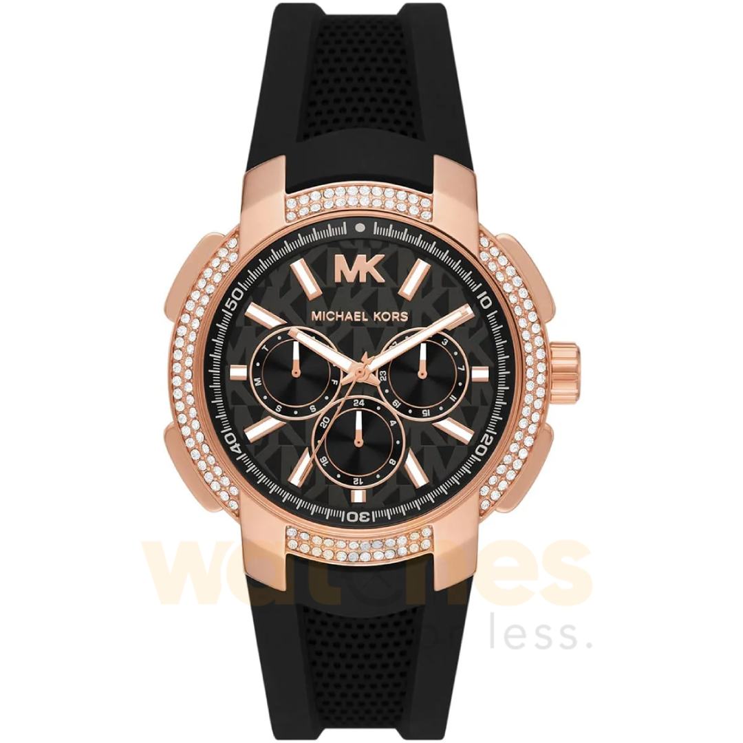 Michael Kors Women’s Quartz Black Silicone Strap Black Dial 42mm Watch MK7245