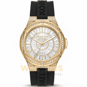 Michael Kors Women’s Quartz Black Silicone Strap Silver Pave Dial 43mm Watch MK7247