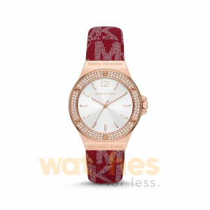 Michael Kors Women’s Quartz Red PVC Strap White Dial 37mm Watch MK7308
