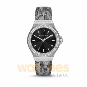 Michael Kors Women’s Quartz Black & Silver PVC/Leather Strap Black Dial 37mm Watch MK7309