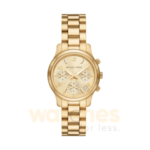 Michael Kors Women’s Quartz Chronograph Gold Stainless Steel Gold Dial 34mm Watch MK7326