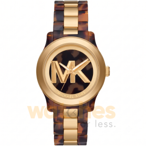 Michael Kors Women’s Quartz Two-Tone Stainless Steel & Plastic Chain Brown Dial 38mm Watch MK7354