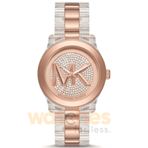 Michael Kors Women’s Quartz Two-Tone Stainless Steel & Plastic Chain Rose Gold Dial 38mm Watch MK7355