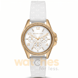 Michael Kors Women’s Quartz White Silicone Strap White Dial 38mm Watch MK7372
