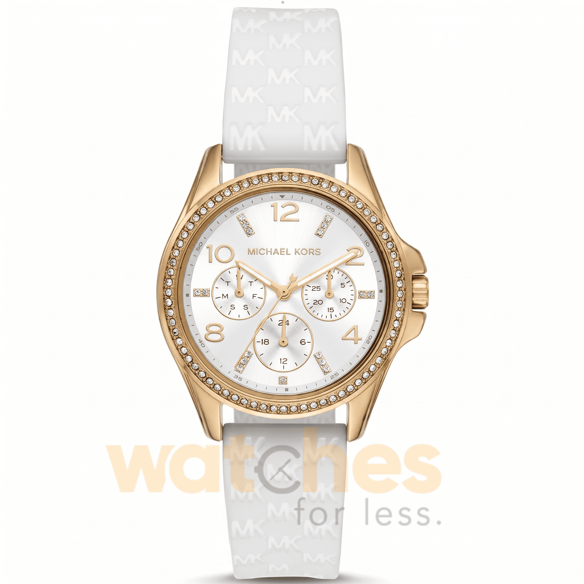 Michael Kors Women’s Quartz White Silicone Strap White Dial 38mm Watch MK7372