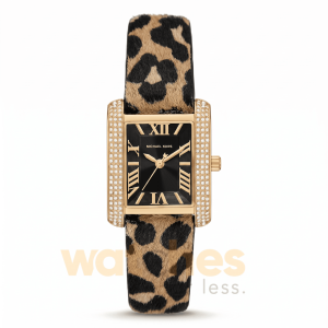 Michael Kors Women’s Quartz Brown & Black Leather Strap Black Dial 33mm Watch MK7387