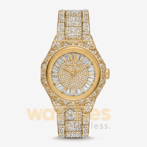 Michael Kors Women’s Quartz Stainless Steel Gold Pave Dial 38mm Watch MK7398