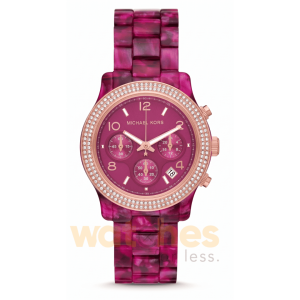 Michael Kors Women’s Chronograph Quartz Pink Stainless Steel & Plastic Chain Pink Dial 38mm Watch MK7425