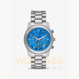 Michael Kors Women’s Chronograph Quartz Gray Stainless Steel Blue Dial 42mm Watch MK7427