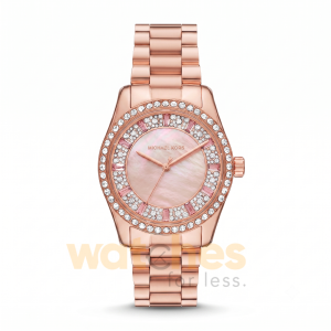 Michael Kors Women’s Quartz Rose Gold Stainless Steel Pink Mother Of Pearl Dial 38mm Watch MK7444