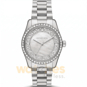 Michael Kors Women’s Quartz Silver Stainless Steel White Mother Of Pearl Dial 38mm Watch MK7445