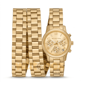 Michael Kors Women’s Chronograph Quartz Gold Stainless Steel Gold Dial 34mm Watch MK7450