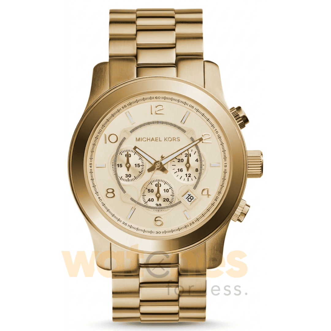 Michael Kors Men’s Chronograph Quartz Gold Stainless Steel Gold Dial 45mm Watch MK8077