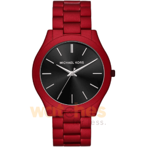 Michael Kors Women’s Quartz Red Stainless Steel Black Dial 44mm Watch MK8712
