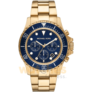 Michael Kors Men’s Chronograph Quartz Gold Stainless Steel Blue Dial 45mm Watch MK8978