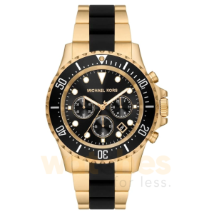 Michael Kors Men’s Chronograph Quartz Two-Tone Stainless Steel Black Dial 45mm Watch MK8979