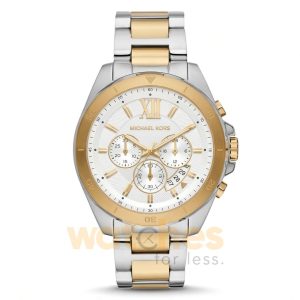 Michael Kors Men’s Chronograph Quartz Two-Tone Stainless Steel Silver Dial 45mm Watch MK9064