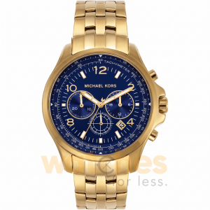Michael Kors Men’s Chronograph Quartz Gold Stainless Steel Blue Dial 44mm Watch MK9125