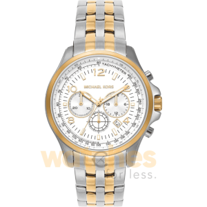 Michael Kors Men’s Chronograph Quartz Two-Tone Stainless Steel White Dial 44mm Watch MK9126