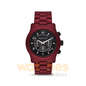Michael Kors Men’s Chronograph Quartz Red Stainless Steel Black Dial 45mm Watch MK9148
