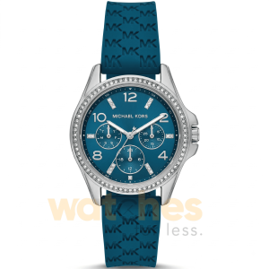 Michael Kors Women’s Chronograph Quartz Blue Silicone Strap Blue Dial 36mm Watch MKO1004