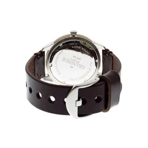 GRANDEUR PLUS Japan Men’s Quartz Leather Strap White Dial 40mm Watch GRP004W4