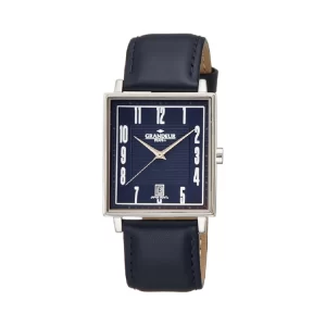GRANDEUR PLUS Japan Men’s Quartz Leather Strap Blue Dial 33mm Watch GRP009W2
