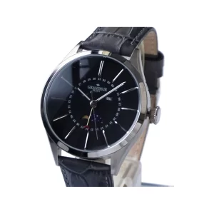 GRANDEUR PLUS Japan Men’s Quartz Leather Strap Black Dial 40mm Watch GRP011W2