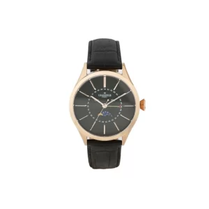 GRANDEUR PLUS Japan Men’s Quartz Leather Strap Black Dial 40mm Watch GRP011W2