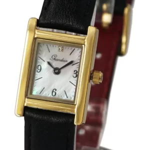 GRANDEUR ELEGANCE Japan Women’s Quartz Leather Strap White Square Dial 23mm Watch ESL071G3