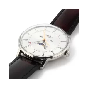 GRANDEUR PLUS Japan Men’s Quartz Leather Strap White Dial 44mm Watch GRP014W1