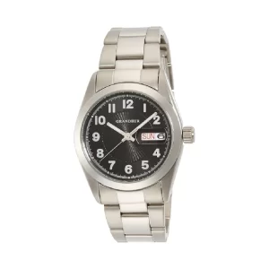 GRANDEUR Japan Women’s Quartz Stainless Steel Black Dial 20mm Watch GSX052M3